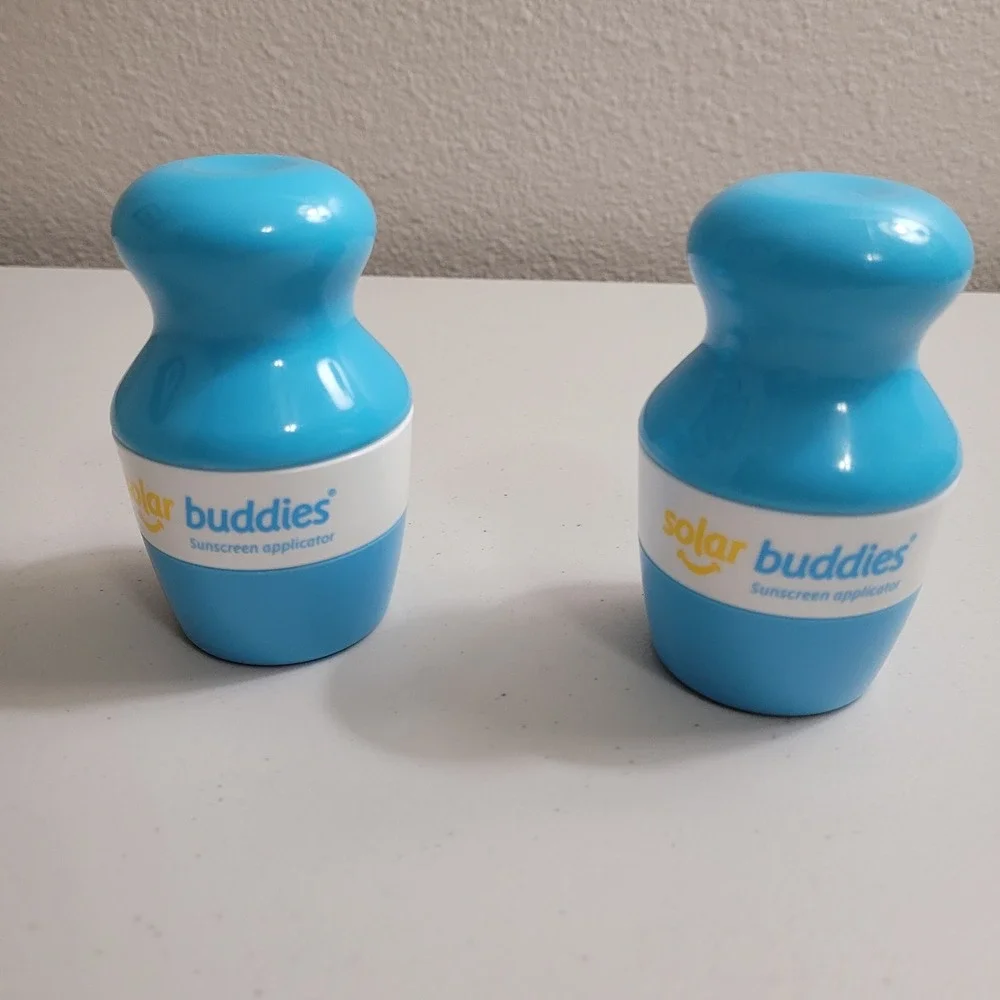 Solar Buddies Sunscreen Applicator Set of 2 Kids Blue 100ml Refillable Mess Free